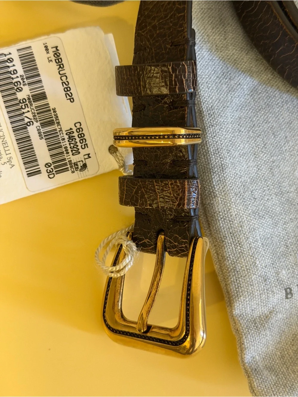 BRUNELLO CUCINELLI WOMENS LEATHER BELT